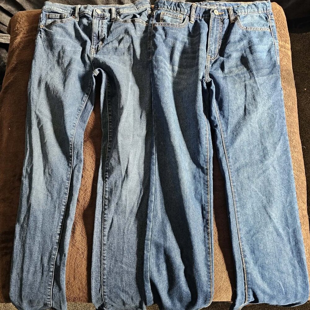 Old Navy Boys Jeans Size 16 Bundle – Straight & Tapered Blue Denim